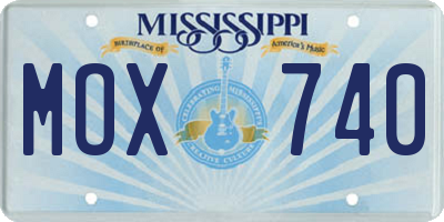 MS license plate MOX740