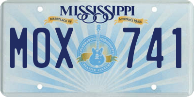 MS license plate MOX741