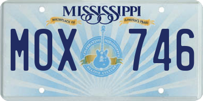 MS license plate MOX746
