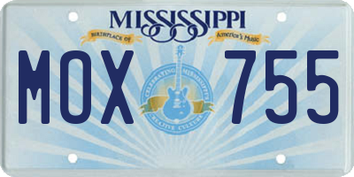 MS license plate MOX755