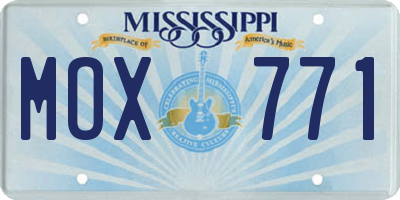 MS license plate MOX771