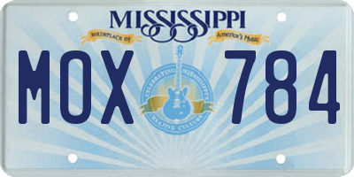MS license plate MOX784