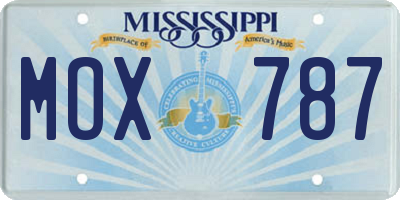 MS license plate MOX787