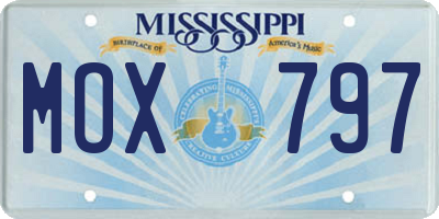 MS license plate MOX797