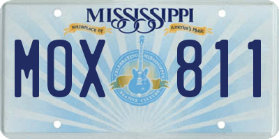 MS license plate MOX811