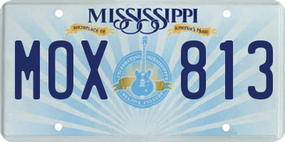 MS license plate MOX813