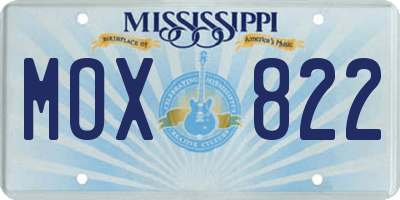 MS license plate MOX822