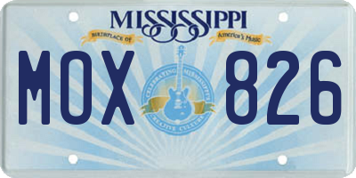 MS license plate MOX826