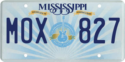 MS license plate MOX827