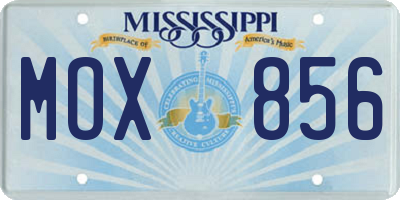 MS license plate MOX856