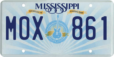 MS license plate MOX861