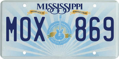 MS license plate MOX869
