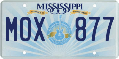 MS license plate MOX877