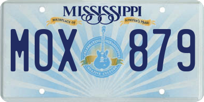 MS license plate MOX879