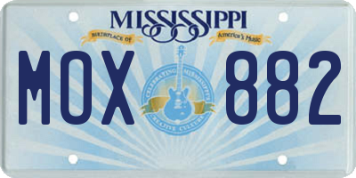 MS license plate MOX882
