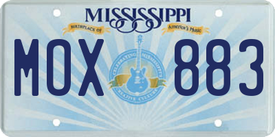 MS license plate MOX883