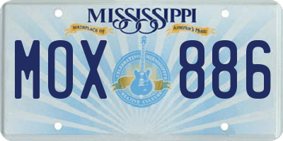 MS license plate MOX886