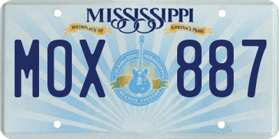 MS license plate MOX887