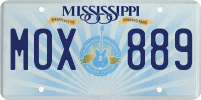 MS license plate MOX889
