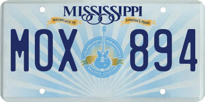 MS license plate MOX894