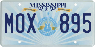 MS license plate MOX895