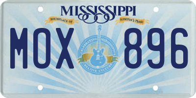 MS license plate MOX896