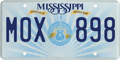 MS license plate MOX898