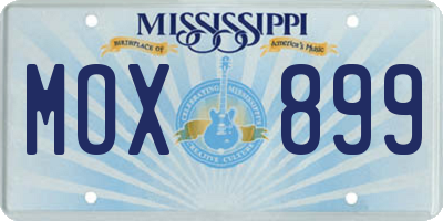 MS license plate MOX899
