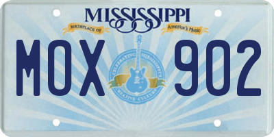 MS license plate MOX902