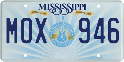 MS license plate MOX946