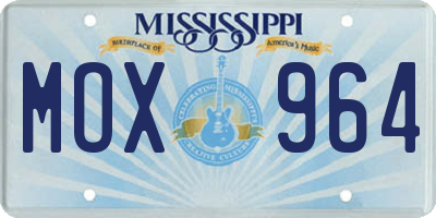 MS license plate MOX964