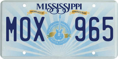 MS license plate MOX965