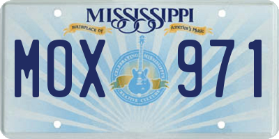 MS license plate MOX971