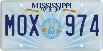MS license plate MOX974