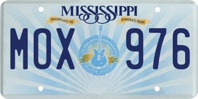 MS license plate MOX976