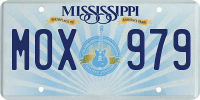 MS license plate MOX979