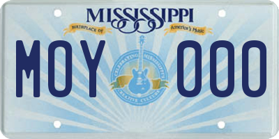 MS license plate MOY000
