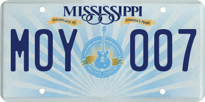 MS license plate MOY007