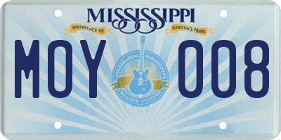 MS license plate MOY008