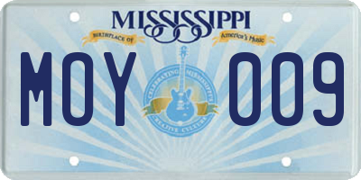 MS license plate MOY009