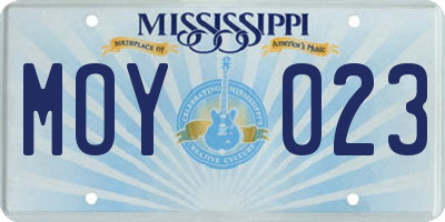 MS license plate MOY023