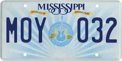 MS license plate MOY032