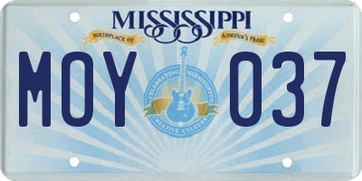 MS license plate MOY037