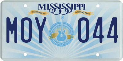 MS license plate MOY044