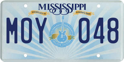 MS license plate MOY048