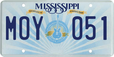 MS license plate MOY051
