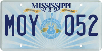 MS license plate MOY052