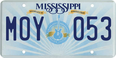 MS license plate MOY053