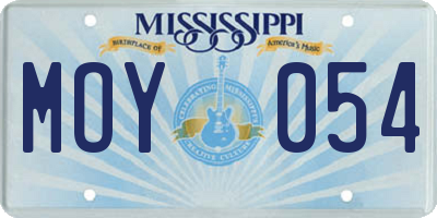 MS license plate MOY054
