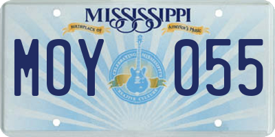 MS license plate MOY055
